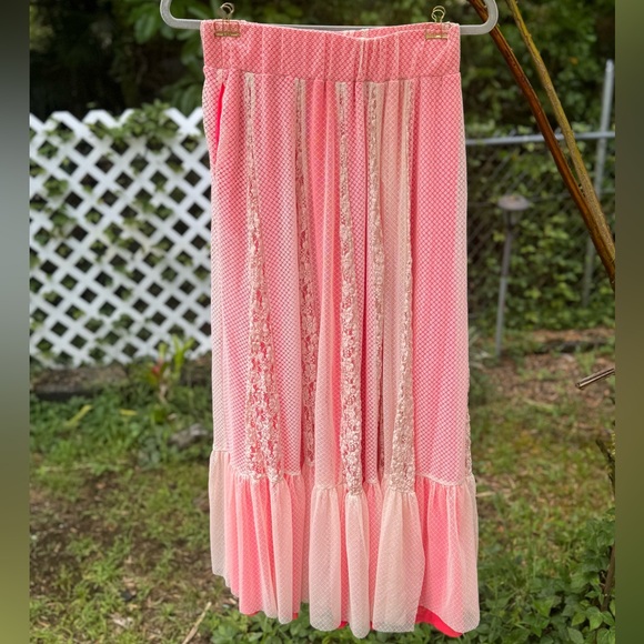 NWT! We Are Hah, “far out” skirt. Beautiful flowy lace over hot pink skirt!,Specials : American Fashion Style Bags On Sale